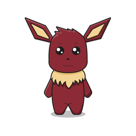 Cute monster mascot character illustration. Design isolated on white background.のイラスト素材