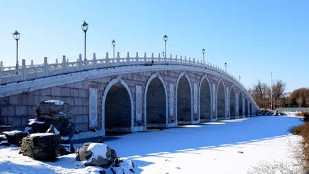Jiuyan Bridge, Chengduの写真素材