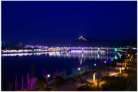 LangZhong Night viewの写真素材
