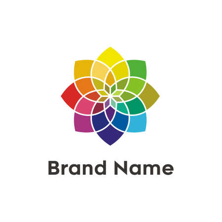 color spectrum in flower shape vector  illustrationのイラスト素材