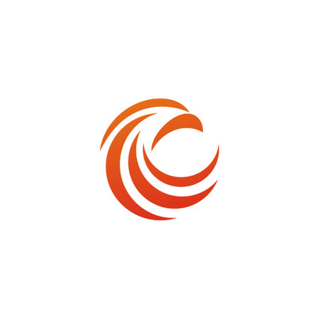 Eagle Logo Design. Simple vector illustration of eagle head in round shapeのイラスト素材