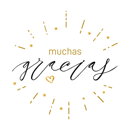 Gracias inscription design. Modern handwritten brush calligraphy. Hand drawn lettering gracias isolated on the white background. Gracias vector illustration. Sticker for social media content, cards, invitations,  postersのイラスト素材