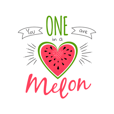 one in a melon girl print watermelonのイラスト素材