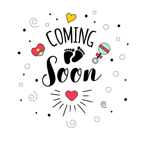 Coming soon Mother motherhood pregnancy quote letteringの写真素材
