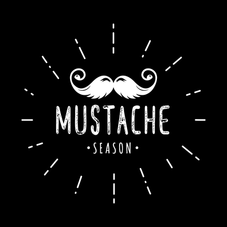 Mustache season. November. Prostate cancer awareness event poster, banner, card, invitation. Vector moustache and hand lettering quote. November men health care month.のイラスト素材
