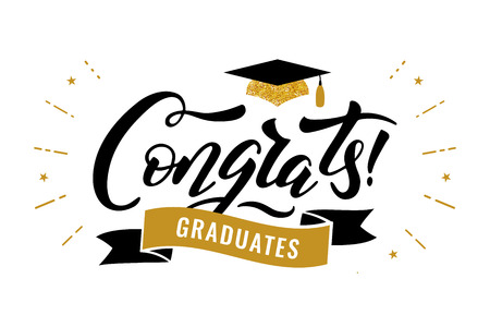 Congrats Graduates class of 2019 graduation congratulation partyのイラスト素材