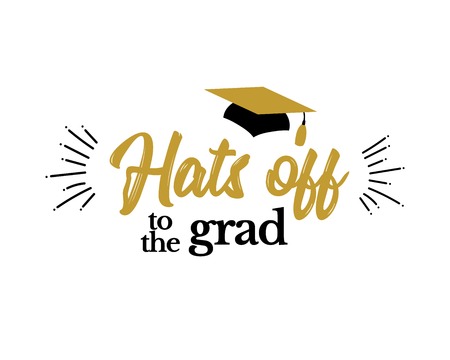 Hats off to the grad Congrats Graduatesのイラスト素材