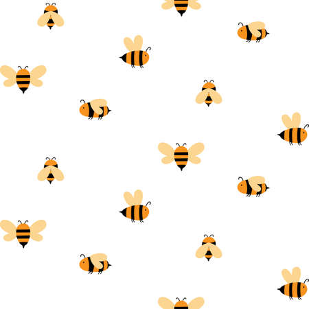 Bumble bee Seamless pattern Honeybee vector patternのイラスト素材