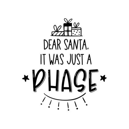 Christmas funny quote Vector doodle card textのイラスト素材