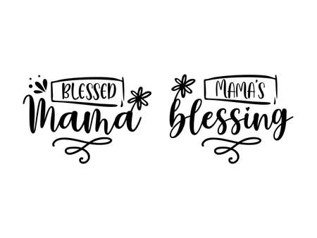 Mama baby mini vector typography love wordsのイラスト素材