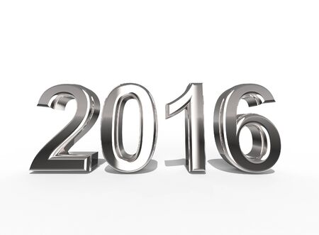 2016 In Silver Coating on a white background the year of gold
