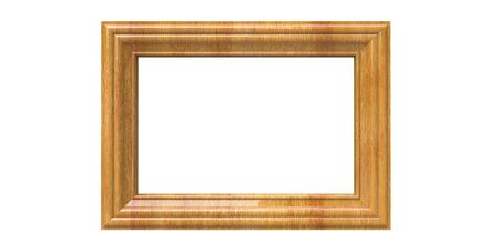 3d rendering of cool isolated modern hanging light oak color photo frame on a white background