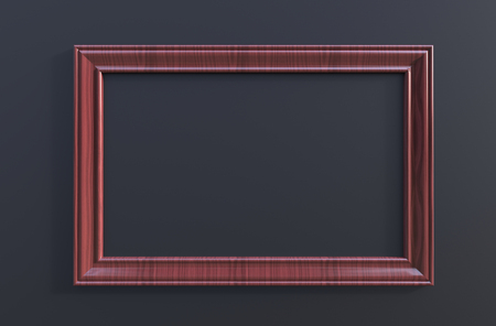 3d rendering of cool modern hanging wine  color photo frame on a black background