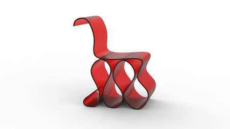 3d render of a modern Wavy Chairの写真素材