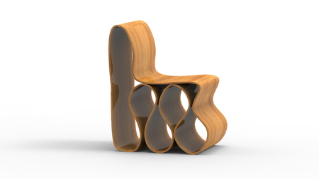 3d render of a modern Wavy Chairの写真素材