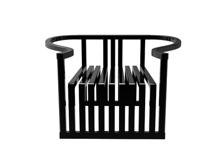 Render of a Black Modern Chinese Ming Chair isolated on a white backgroundの写真素材