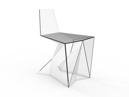 render of Origami concept chair on a white backgroundの写真素材