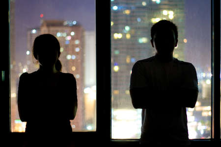 Silhouette of Coupleの写真素材