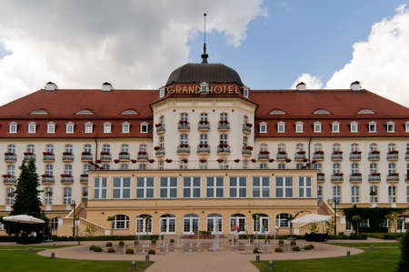 Grand hotel close to see in Sopot, Gdansk, Polandのeditorial素材