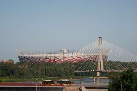 National Stadium in Warsaw, Poland. Stadium build for Euro 2012 in Poland and Ukraine.のeditorial素材