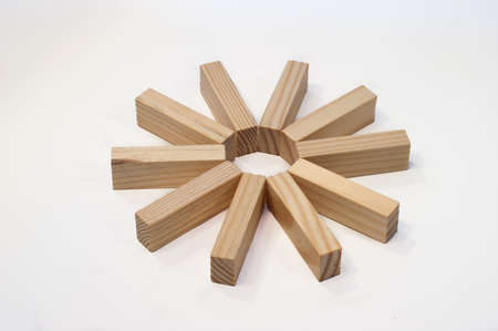 Wooden bricks in a star ring