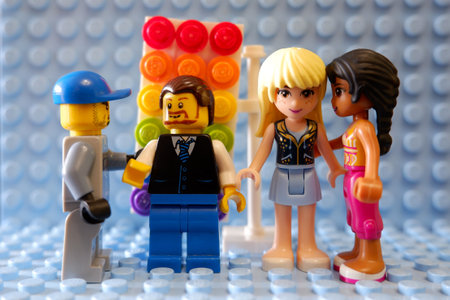 Ryazan, Russia - September 2, 2021: LEGO figures of people and the LGBT flagのeditorial素材