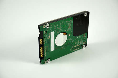 hard drive close up on white background