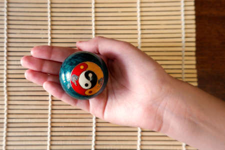 Ball baoding in hand. Balls for meditationの写真素材