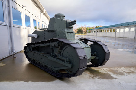 Kubinka, Moscow region, Russia - November 13, 2022: French light tank Renault FT. Museum of Tanks and Armored Vehicles in Patriot Parkのeditorial素材