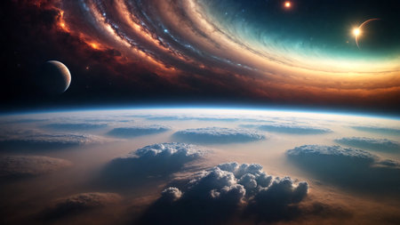 Fantastic planets and galaxies, the beauty of deep spaceの素材