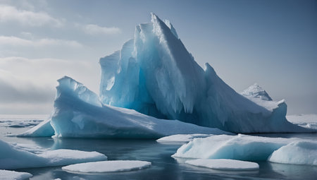 Icebergs in Antarctica. Global warming and climate change concept.の素材
