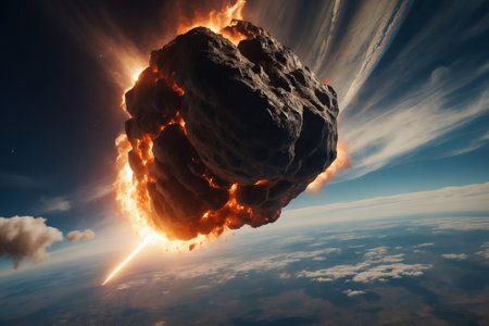 There's an asteroid headed for planet Earthの素材