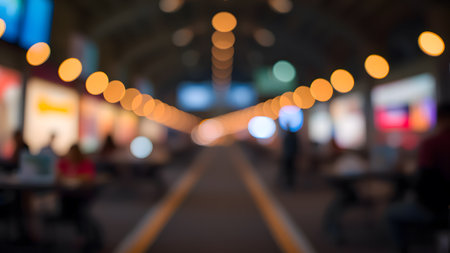 Blurred image of shopping mall and bokeh for background usage.の素材