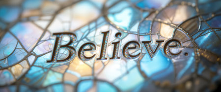 Believe, word on a stained glass windowの素材
