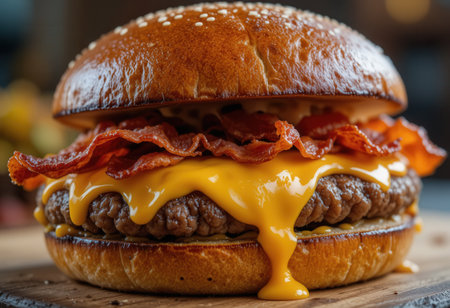 Cheese burger - American cheese burger with baconの素材