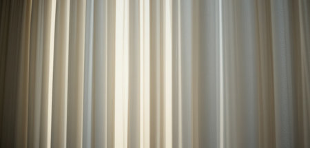 Close-Up of Sheer White Curtains with a Bronze Gradientの素材