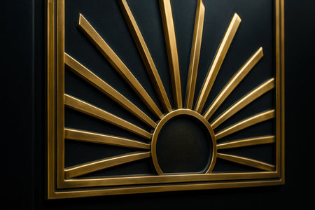 golden frame on a black background, close-upの素材