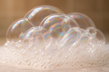 Soap bubbles close upの素材