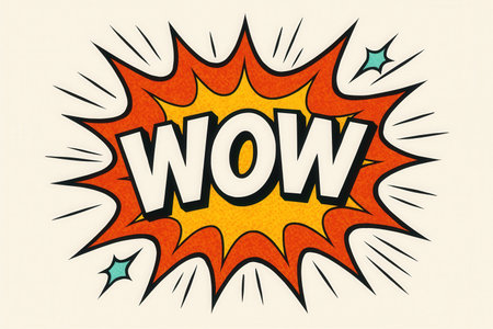 Wow! Comic sound effects. Pop art styleの素材