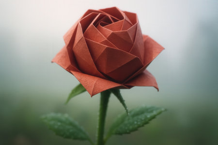 Beautiful red rose flower with dew drops on the petalsの素材