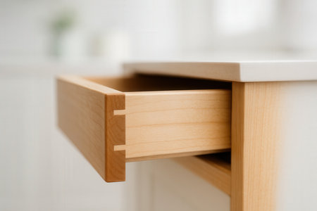 Close up of a wooden chest of drawersの素材