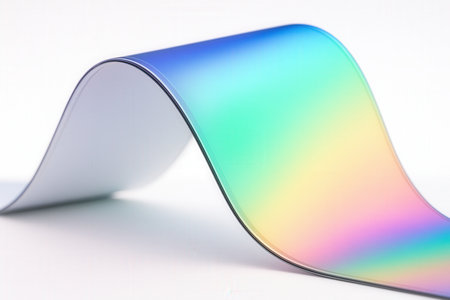 Curved Flexible Rainbow Display Sheet In Minimalist Settingの素材