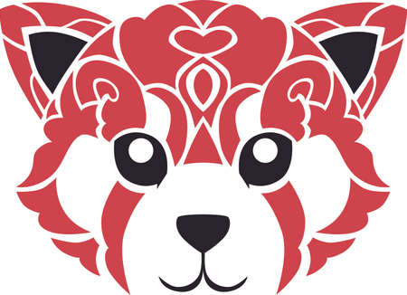 Red panda silhouette designのイラスト素材