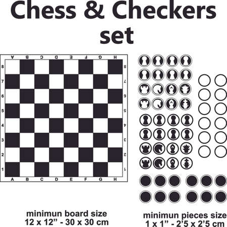 Chess and checkers board game template designのイラスト素材