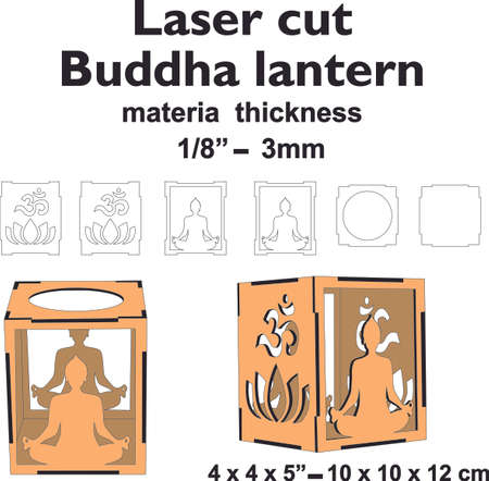 Buddha candle holder design laser cut templateのイラスト素材