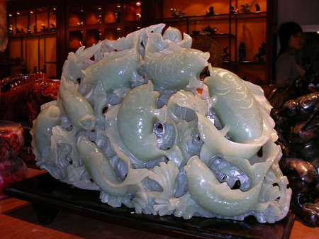 A beautiful jade sculpture in Beijing / Chinaの写真素材