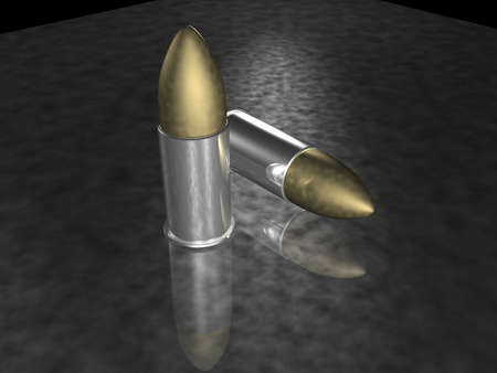 Illustration of two 9mm bulletsの写真素材