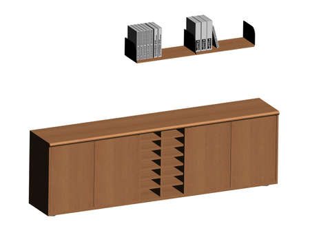 Illustration of a shelf and a cabinetの写真素材