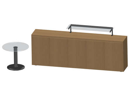 Illustration of a cabinet with lampの写真素材