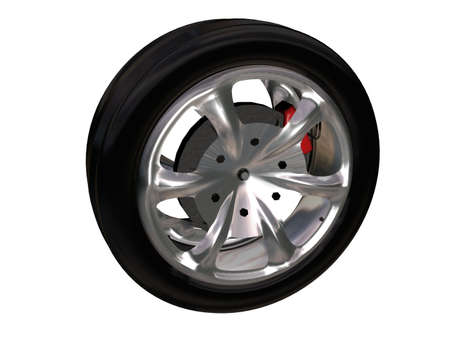 Illustration of a tire with alloy rimの写真素材
